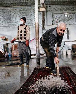شستشوی سنتی قالی در قالیشویی نیاوران